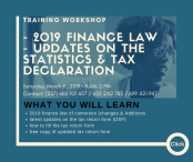 March 15 is Approaching – Training Workshop on 2019 Finance Law & Tax Return Form Filling