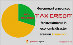 30% tax credit for disaster zone investments in Cameroon