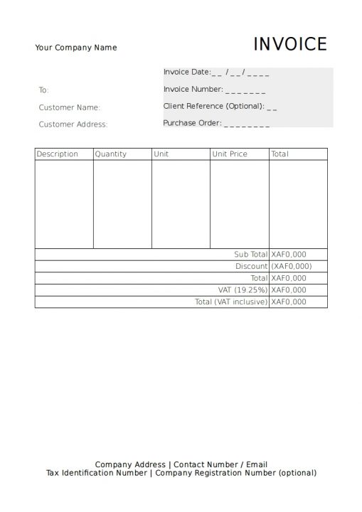 Required Components and Information for a Proper Invoice in Cameroon ...