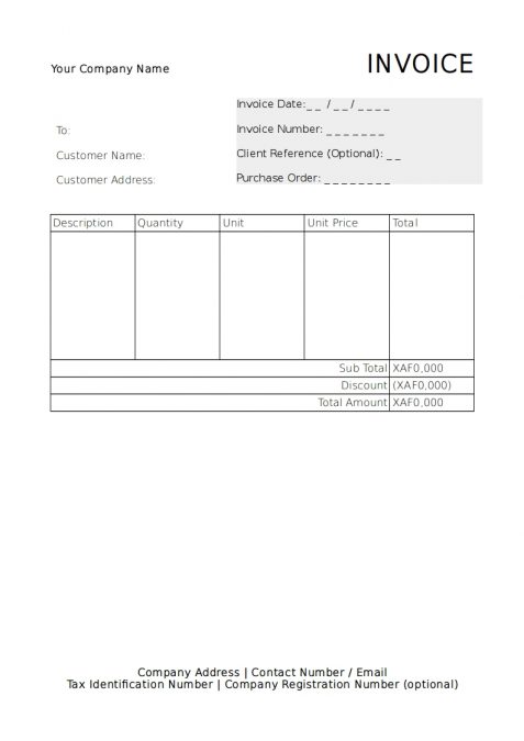 Required Components and Information for a Proper Invoice in Cameroon ...