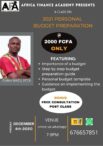 2021 Personal Budget Preparation Training – Africa Finance Academy