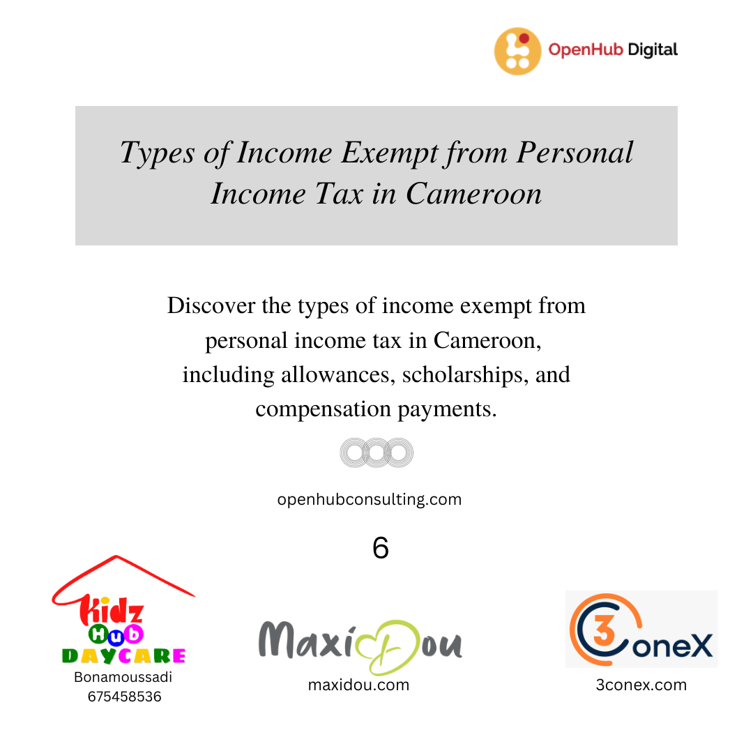 Types of Income Exempt from Personal Income Tax in Cameroon